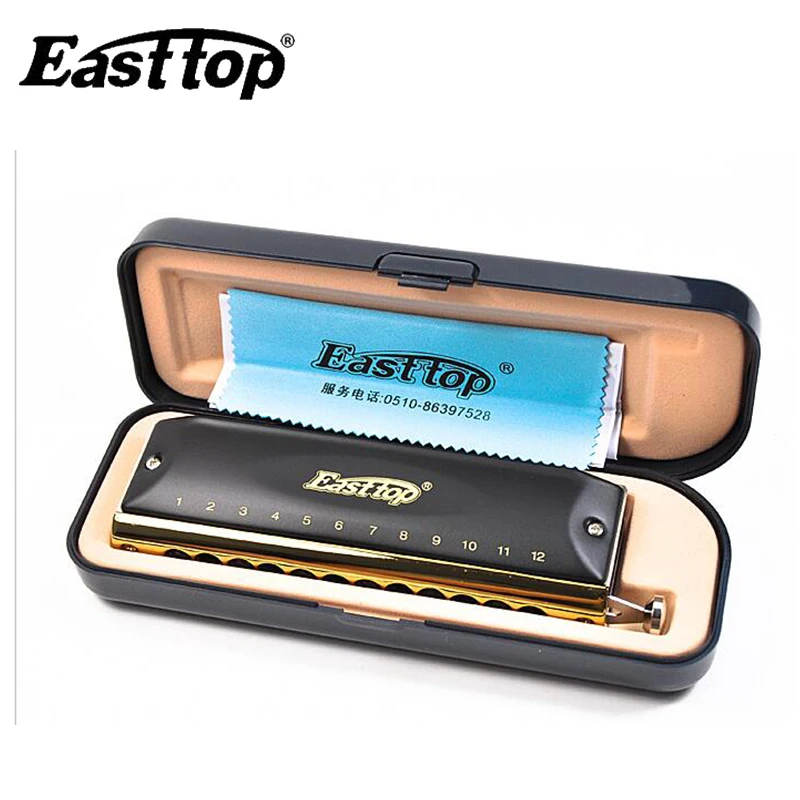 Профессиональная Хроматическая гармоника Easttop с 12 отверстиями 48 тонов губная