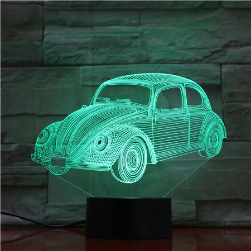 3D ночник Жук автомобиль свет Домашний Декор подарки для детей Друзья новые рождественские украшения RGB мульти-Светодиодная лампа меняющая цвет