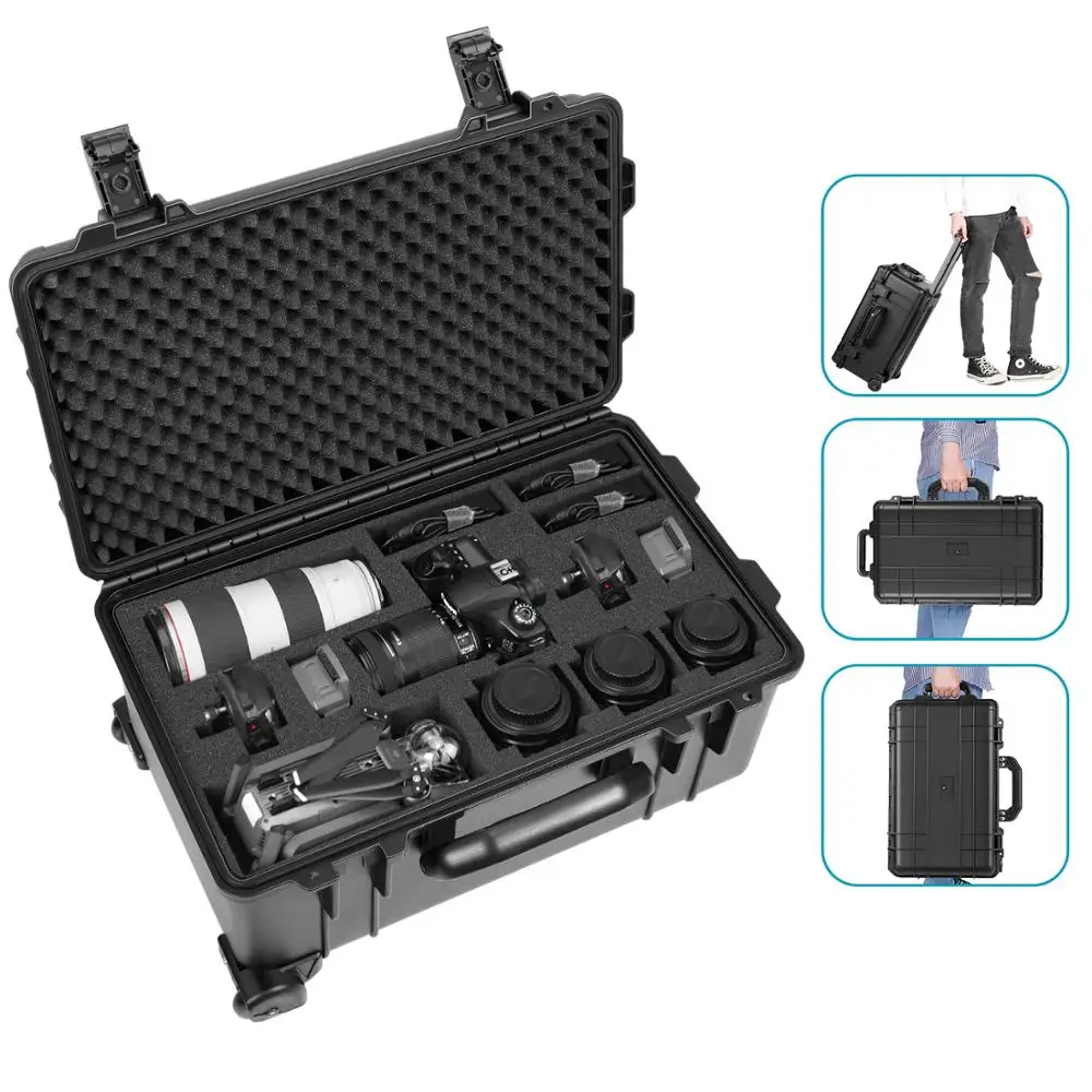 

Neewer Waterproof Hard Case Camera Trolley Case with Pre-cut Foam and Hidden Pull Bar for Camera, Tripod, Flash Light, Lens