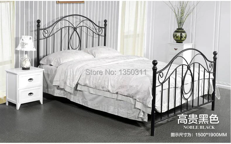 Modern, wrought iron metal bed, single or double. Width (1.2 m to 1.8 m) * 2 meters in length, can be customized