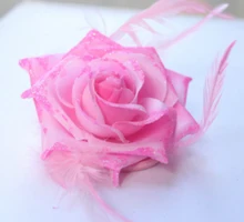 2017 Big Pink Rose Flor Headbands Acessórios Para o Cabelo Grampos de cabelo das Mulheres do Sexo Feminino Meninas Floral Headwear Presilhas Enfeite de Cabelo Mulher