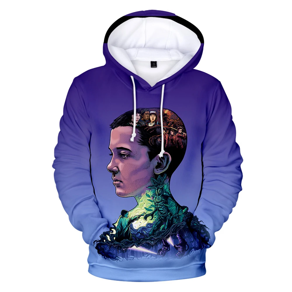 

Stranger Thing Season 3 Print 3D Hoodies Sweatshirt Millie Parent Clothes Fashion High Quality Pullover Hoodies Sweatshirt