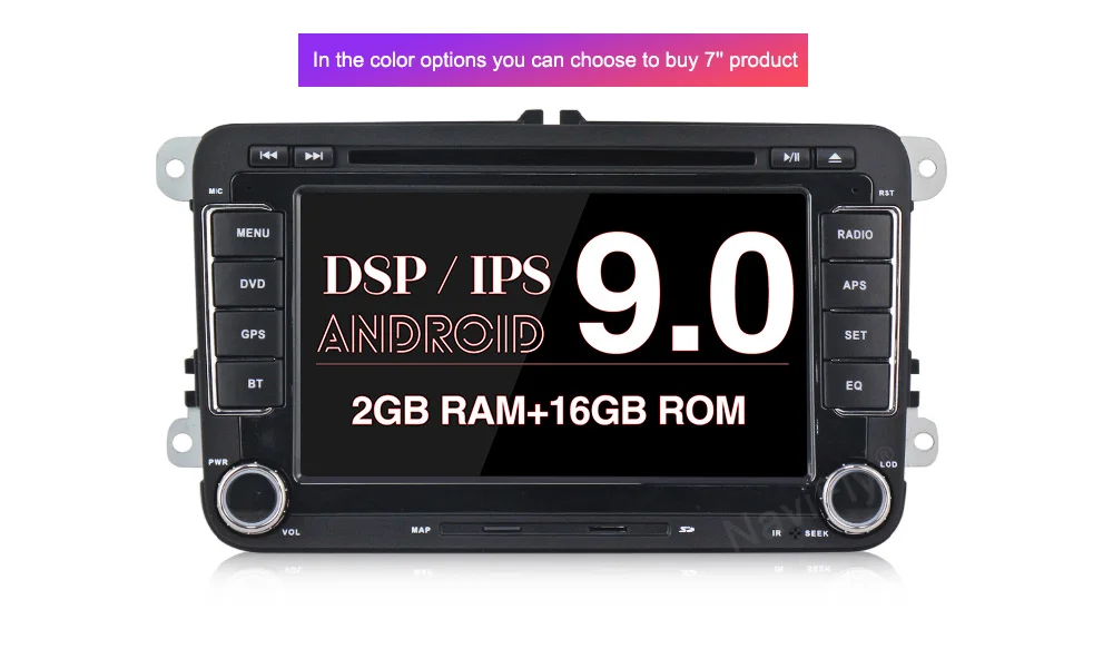 NaviFly Android9.0 ips экран DSP Автомобильный дисплей для Volkswagen Seat Altea Toledo GOLF 5/6 Polo Passat B6 CC Tiguan Touran NO DVD
