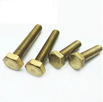 

M6X20mm DIN933 Hex Head Nut Thread Solid Brass Screw Bolts Washers Free Shipping