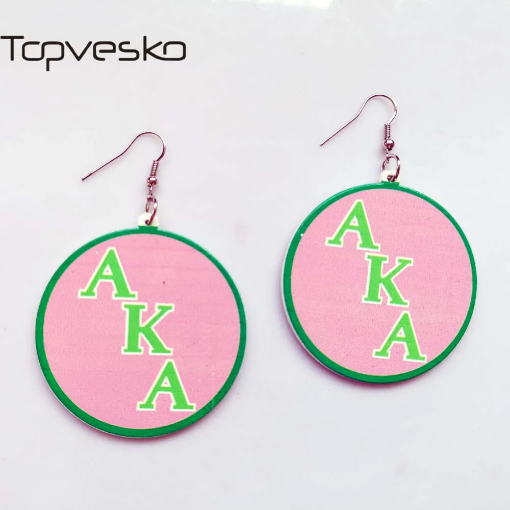

Drop shopping AKA Fashion sorority African wooden Earrings