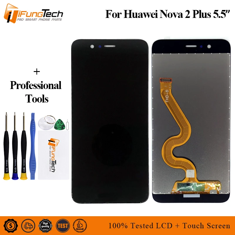 100% тестирование для Huawei Nova 2 Plus + ЖК дисплей с дигитайзером сенсорного экрана и