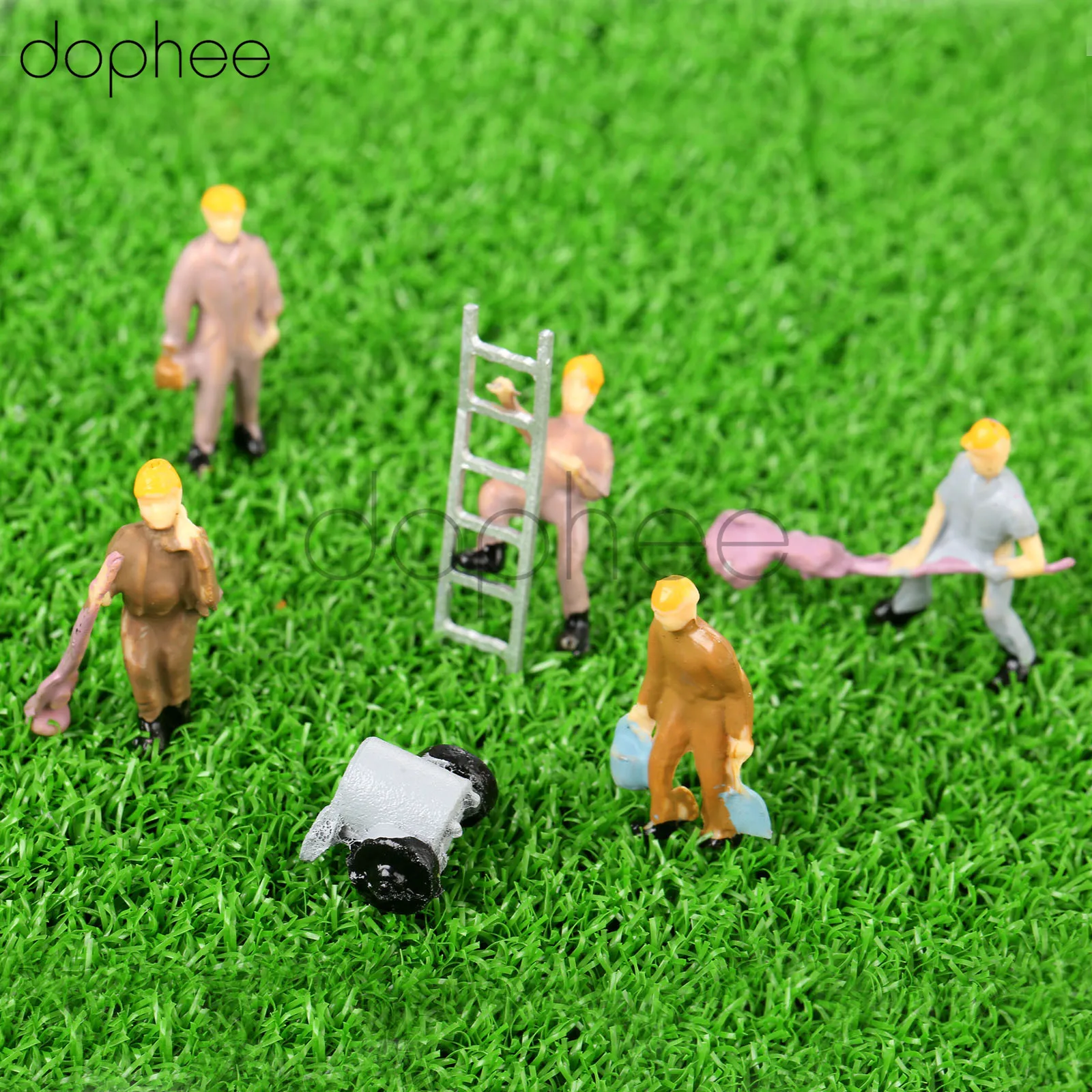 

dophee 25pcs Model Train Workers Persons Figures With Ladder and Bucket 1/87 HO Scale Railway Landscape Layout