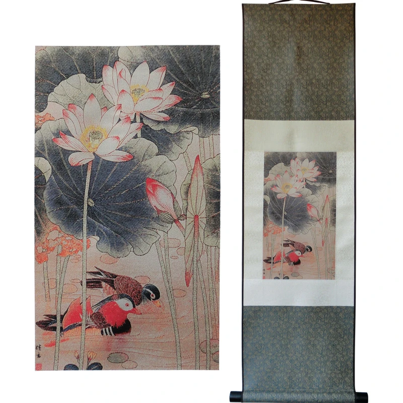 Tangfoo 中国の有名な絵画家の装飾シルクスクロール塗装蓮の花愛オシドリ家の装飾絵画 Chinese Painting Painting Lotus Flowerwall Pictures Aliexpress