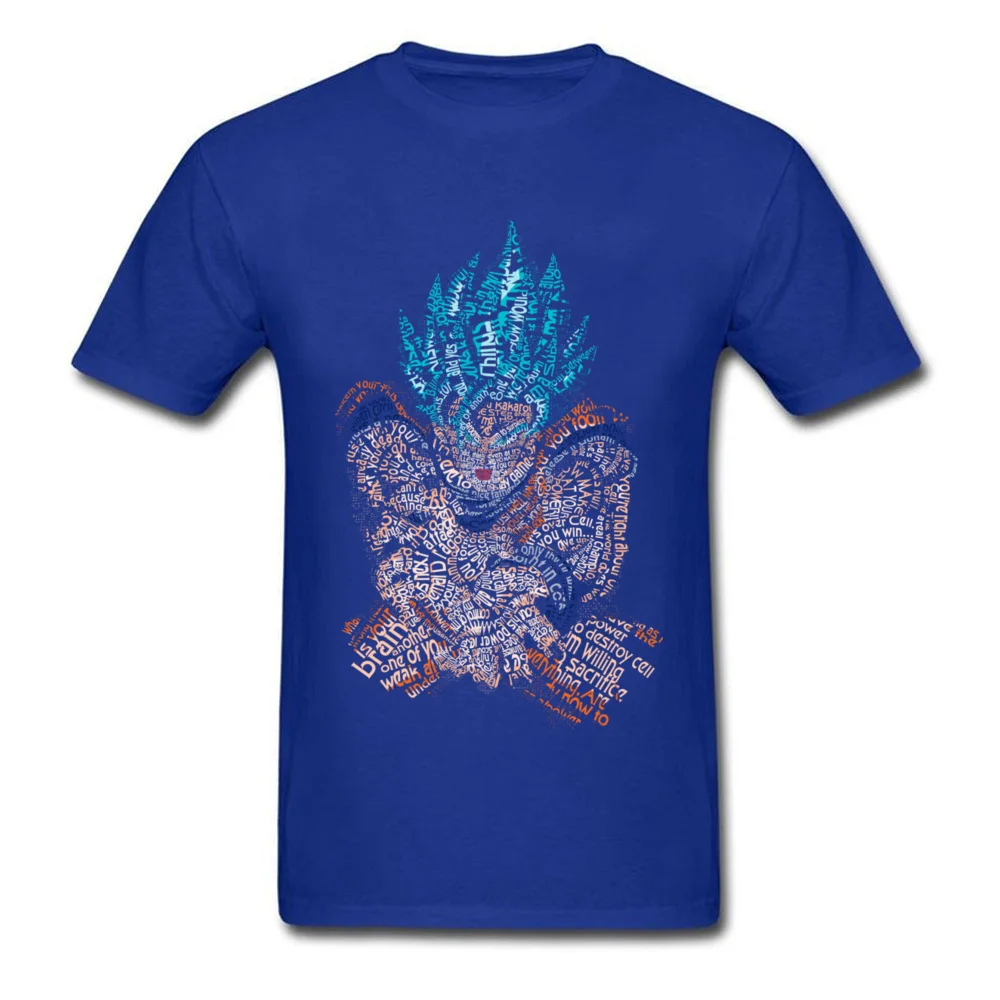 Crewneck Супер Синий Kamehameha хлопчатобумажная ткань мужская футболка дизайн короткий