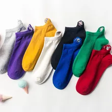 Улица Сезам японский каблук маленькие уши женские носки вышивка мультфильм хлопок носки-башмачки с закрытым носком женские короткие носки