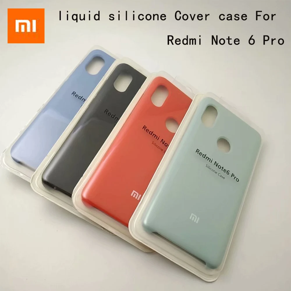 

Original Xiaomi Redmi Note 6 Pro case,Silky Soft-Touch Finish Case Back Liquid Silicone Protective Cover with LOGO