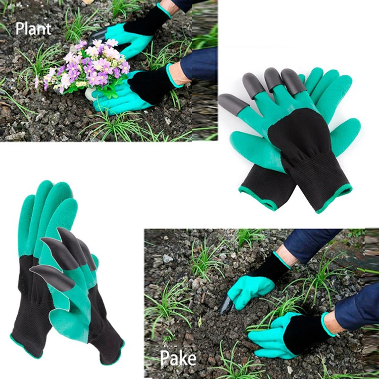 Garden Gloves With 4 ABS Plastic Claws