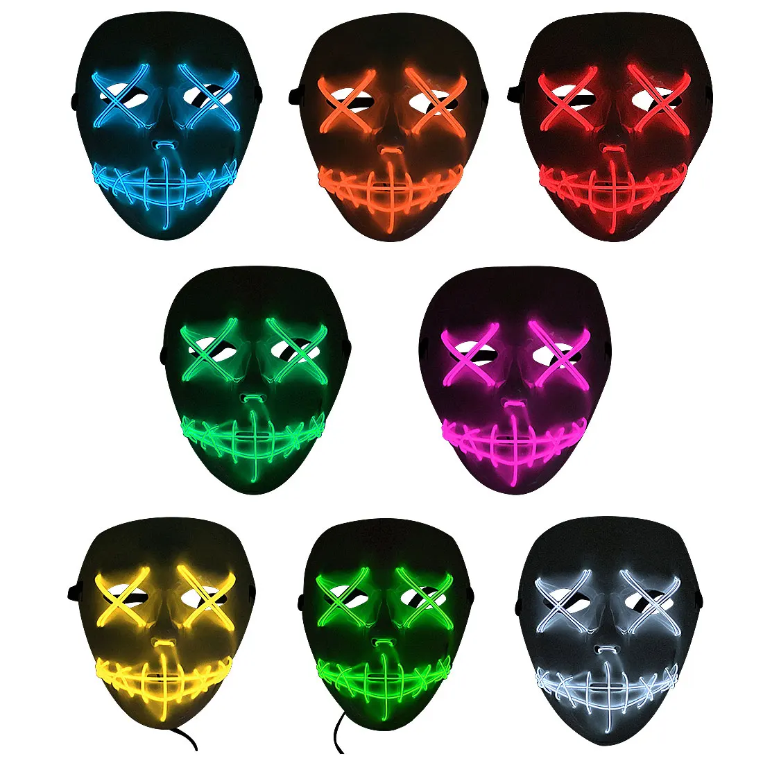 Halloween Mask LED Light Up Funny Masks The Purge Election Year Great