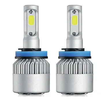 

2Pcs LED COB Chip H11 Car Headlight Bulb 6500K 360 Degree DC 9-32V Aviation Aluminum Automotive Headlamp Bulb Auto Light Bulb