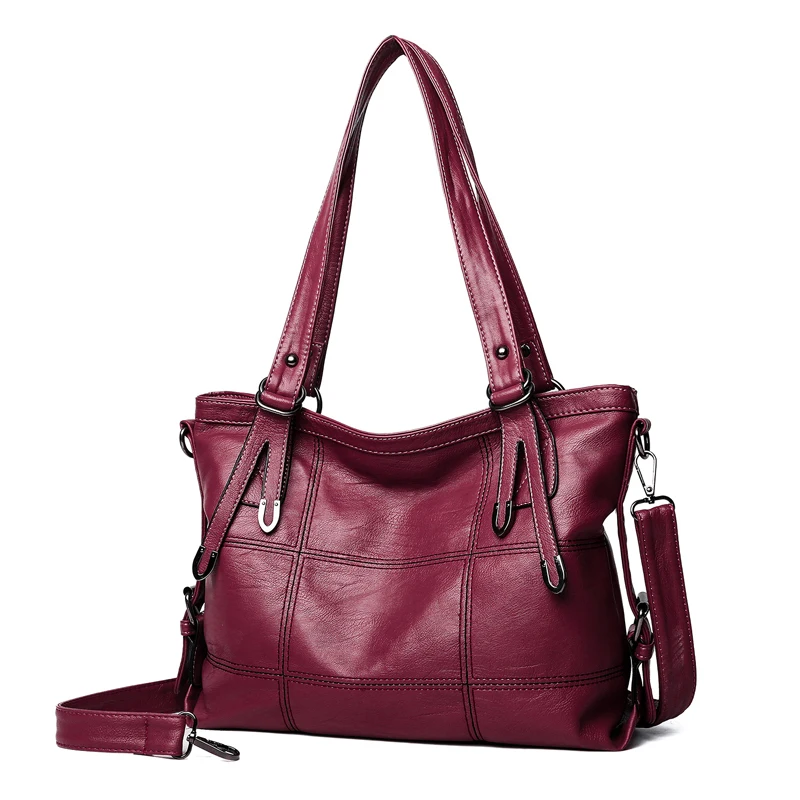 Black Le Mano gray A Tracolla Delle Sac Tote Per 2019 Elaborazione Grande Red purple Handbag Handbag Donne Femminile Capacità Handbag Dell'unità Borsa Plaid Qualità Handbag Con Cuoio Di wine Alta AgwHTq