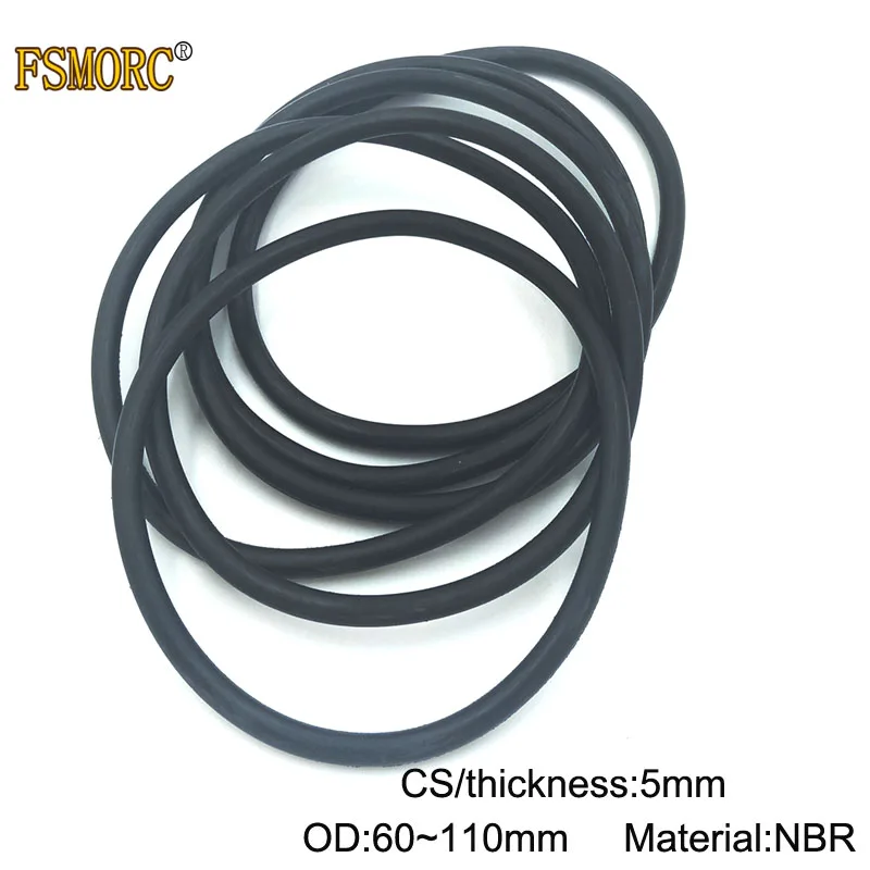 

20pcs 5mm Thickness Nitrile Rubber O Rings OD 60 62 65 68 70 72 75 78 80 82 85 90 92 95 100 105 110mm NBR o ring sealing Gasket