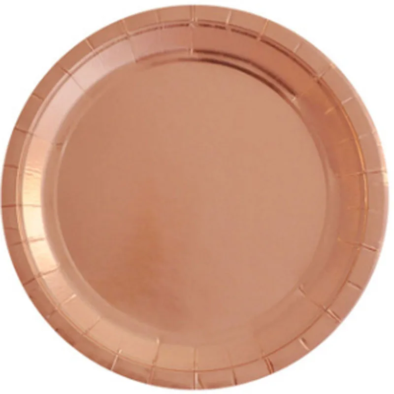 

Rose gold tableware wedding birthday baby shower 7 inch Paper Plates 8pcs per pack