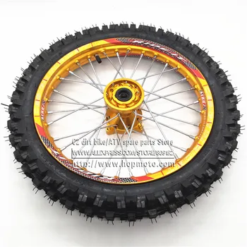 

60/100-14 GuangLi Tyre 1.40-14" Inch Front Dirt Bike Pit Bike Racing Full Wheels Aluminum Alloy hub Rim 32 holes PIT PRO KTM CRF