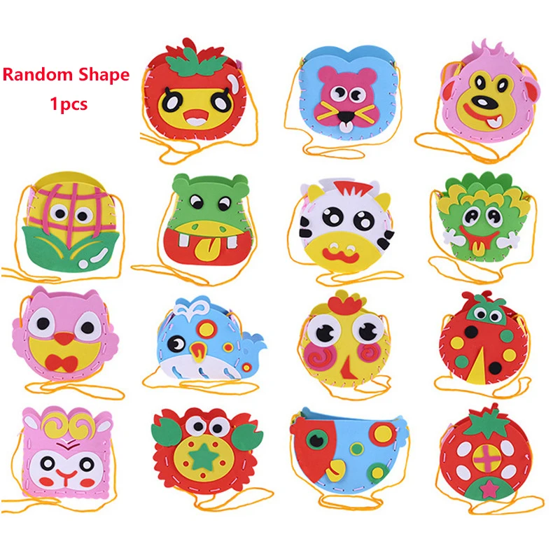 

19 Type Random 1Pcs Creative Manual 3D Pencil Pen Holder DIY Puzzle Children EVA Foam Material Package Set Sticker Picture Gifts