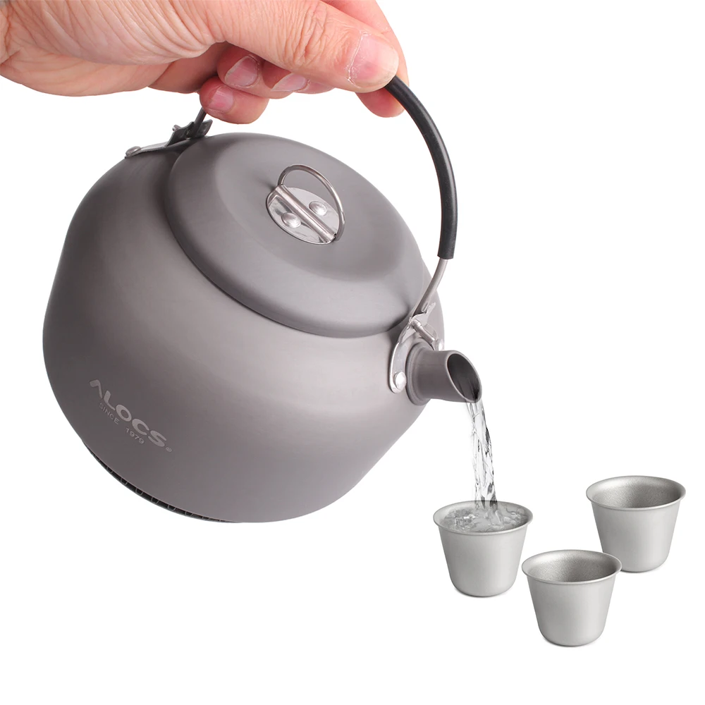 1.4L чайник с титановыми чашками Открытый Кемпинг чайник вода Чайник походный кофейник уличная посуда с сетчатым пакетом