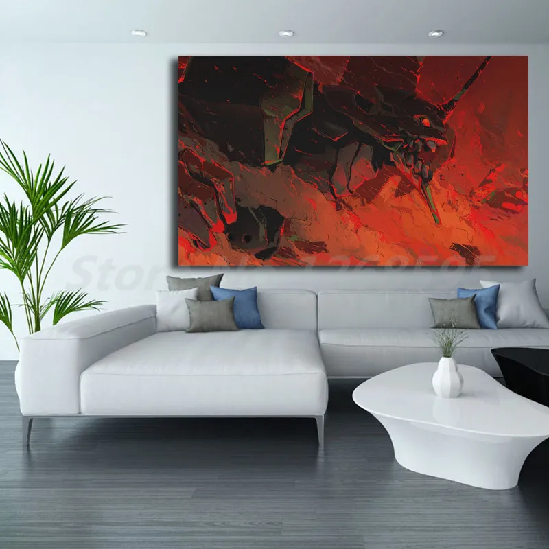 

Neon Genesis Evangelion EVA Unit 01 Red Wallpaper HD Art Canvas Poster Painting Wall Picture Print For Home Bedroom Decoration