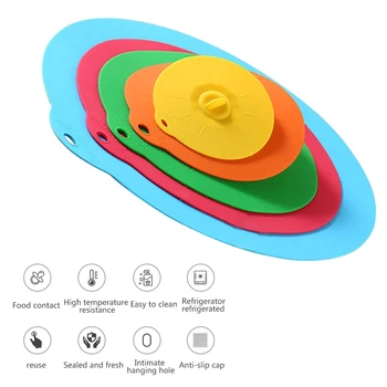 

5pcs/Set Silicone Stretch Lids Universal Silicone Food Wrap Bowl Pot Lid Silicone Cover Pan For Cooking Kitchen Accessories J22