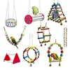 1 pcs Bird Cage Bird Toys Accessories Colorful Solid Wood Bird Chew Toy Parrots Toys Accessory Standing Chews Birds Nest