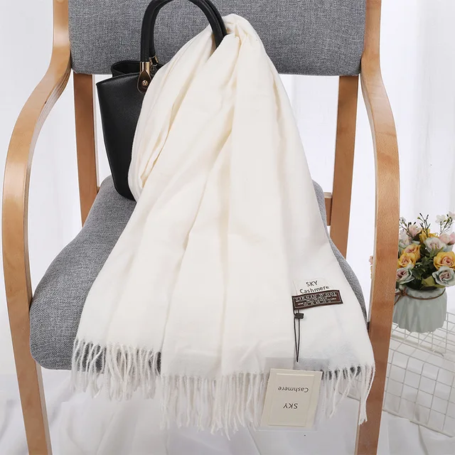 White Scarf Women Blanket Shawl Popular Winter Men Cashmere Scarf Warm