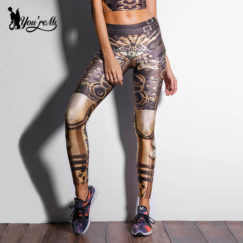 

[You're My Secret] Fashion Design Steampunk Women Pant Star Wars leggins High Waist Mechanical Gear 3d Print Leggings for Women