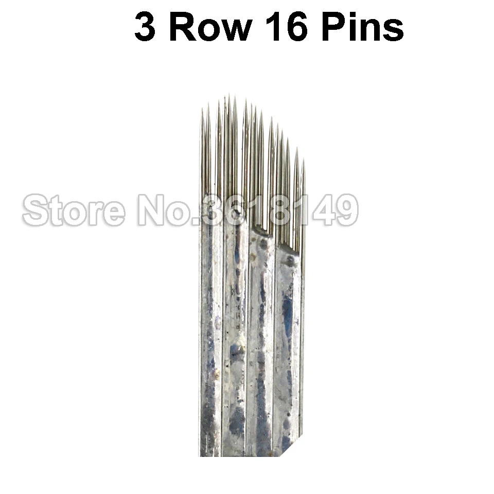 

New 50 pcs Triangle 3 Rows 16 Makeup Needle Permanent Eyebrow Blades For Microblading Manual Pen 3D Embroidery Tattoo Needles