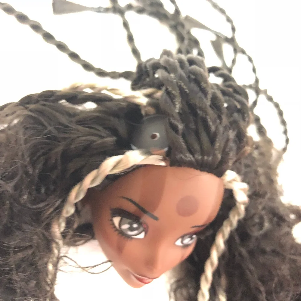 Новая модная кукла голова с черными коричневыми волосами DIY аксессуары для больших глаз голова кукла монстр кукла девушки