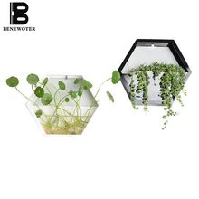 Короткая однотонная акриловая стенная ваза гидропоника Растение держатель цветочный горшок подвесные вазы для домашнего декора ремесла бонсай плантатор искусство