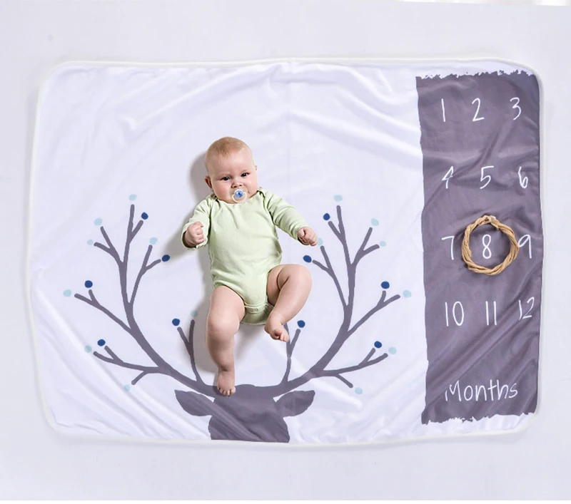 Ежемесячное детское одеяло для фотосессии; Пеленальное Одеяло для новорожденных; модные купальные полотенца с цветочным принтом; милое мягкое одеяло