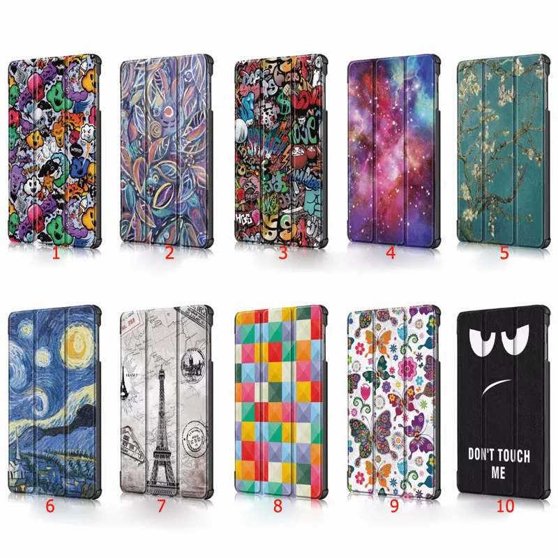 

30pcs/lot Book Style Stand 3 Folding Cartoon Butterfly Leaf Tower Leather Case For Samsung Galaxy Tab S5E 10.5 2019 T720 T725