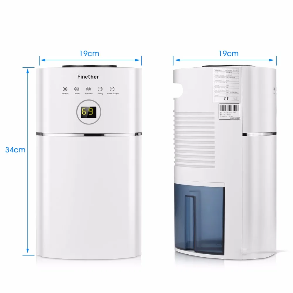 Finether DS01A 01 2.4L емкость цифровой осушитель воздуха анион УФ Low Energy очищают воздух