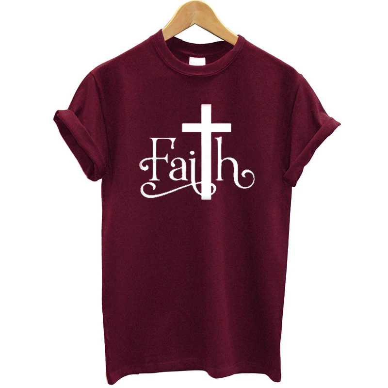 

Faith T Shirt Women Short Sleeves Funny Summer Tops 2019 Streetwear Clothes Cross Print Casual Tshirt Christian Tee Shirt Brand