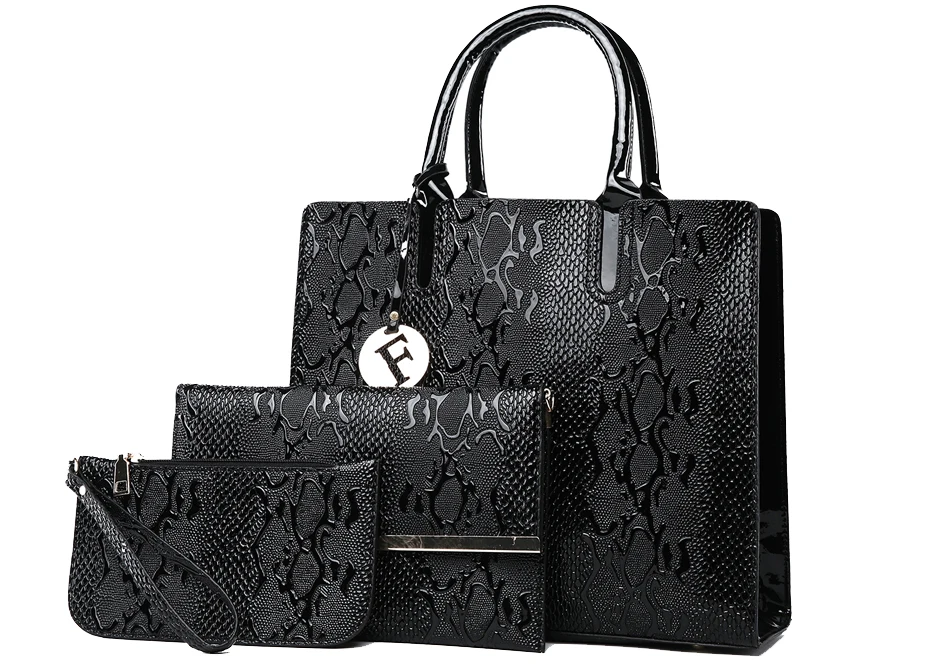3 pcs Conjunto Cobra Serpentina Bolsas Femininas