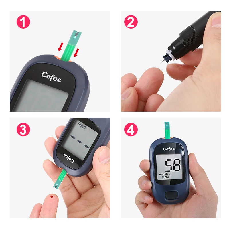 Online Cofoe Yice Blut Glucose Meter Kit mit Tset Streifen   Lanzetten Nadeln für Diabetes Blut Glucometer Blut Zucker Erkennung