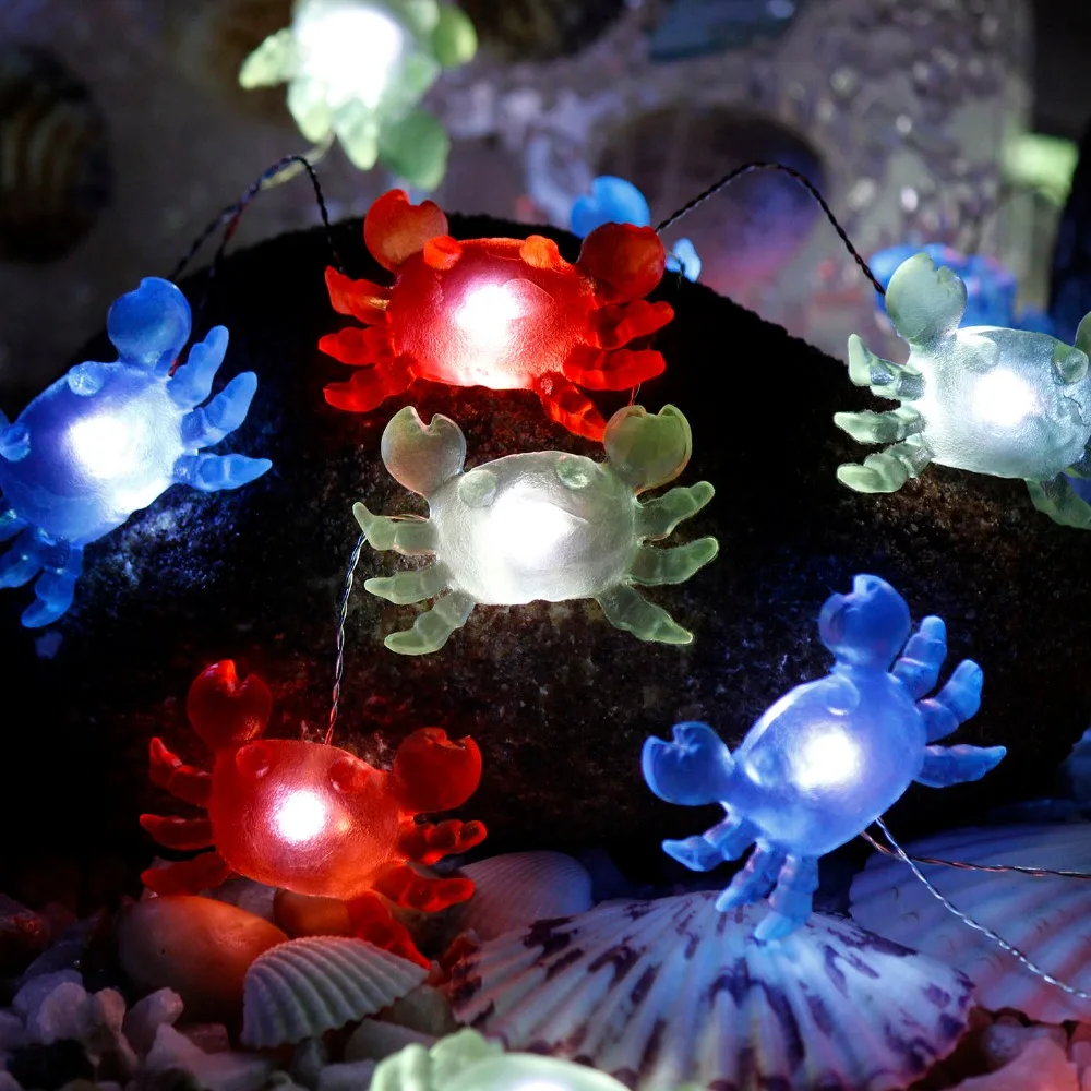 Big Crab LED String Lights 10ft Copper Wire Dimmer Remote Control for