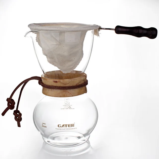 Drip Coffee Pot 480ml Glass Pot and Reusable Filter Sets Espresso v60