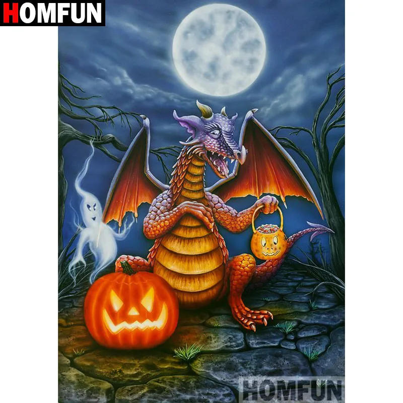 

HOMFUN Full Square/Round Drill 5D DIY Diamond Painting "Dragon scenery" Embroidery Cross Stitch 5D Home Decor Gift A18122
