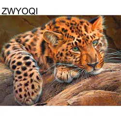 5 DDIY Алмазная вышивка Леопардовый тигр полный квадратный Алмазная мозайка леопард тигр полный круглый бриллиант картина вышивка крестиком