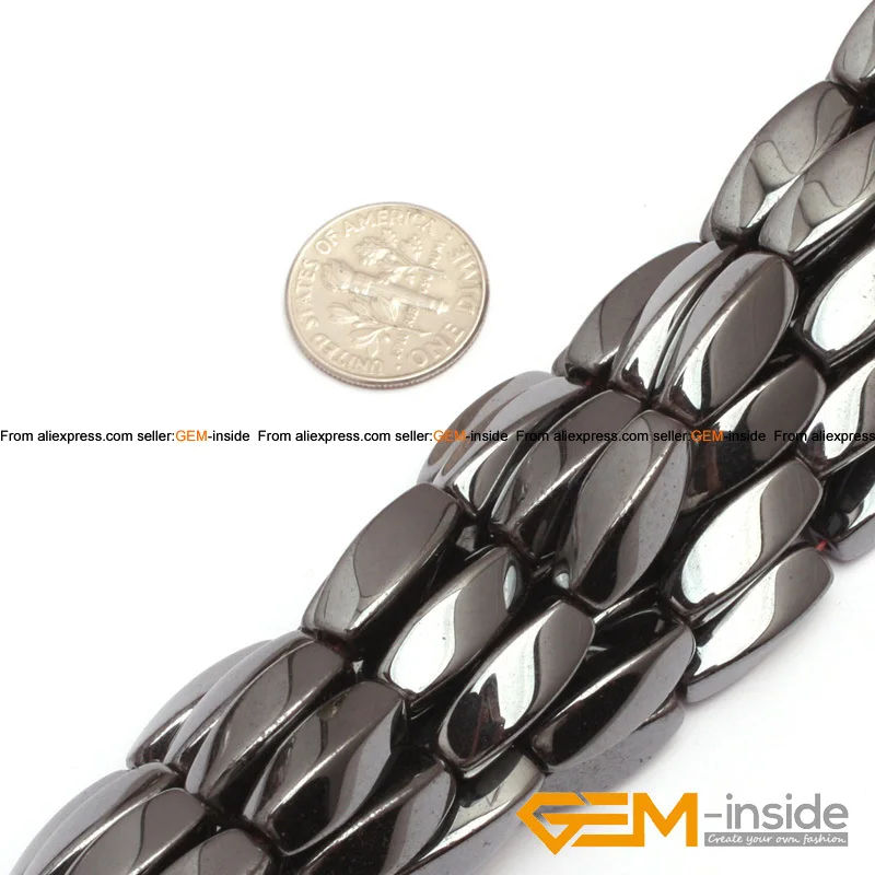 WLYeeS Rectangulaire Noir Hématite Carré Perle En Vrac Pierre