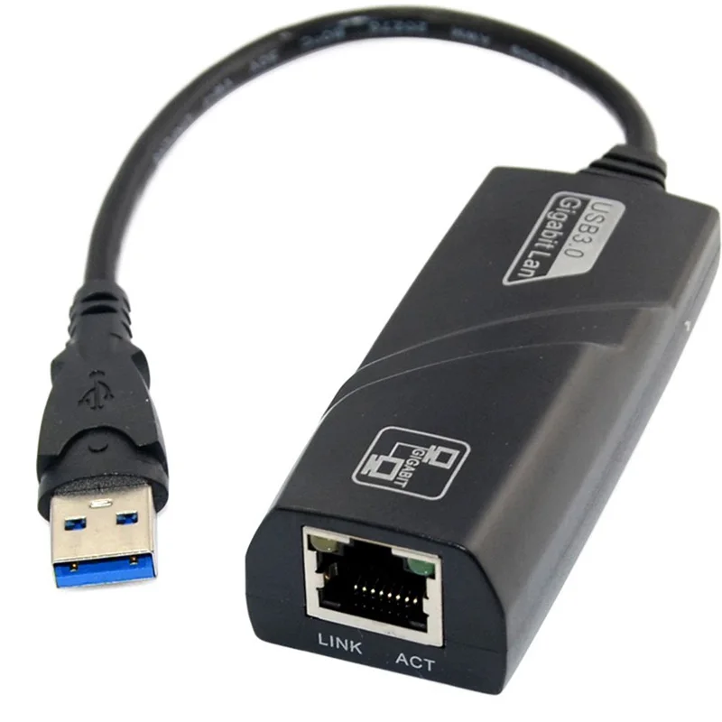 Basix USB 3,0 gigabit ethernet адаптер 1000 Мбит/с USB для RJ45 Соединительная плата локальной компьютерной сети для Windows 10, 8, 7, XP MAC OS ноутбук ПК компьютер - Цвет: BLACK