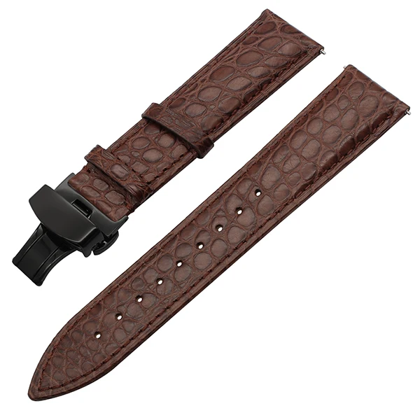 Ремешок для часов из натуральной крокодиловой кожи 22 мм для samsung gear S3 Classic Frontier Watch Band стальной ремешок с бабочкой и пряжкой на запястье