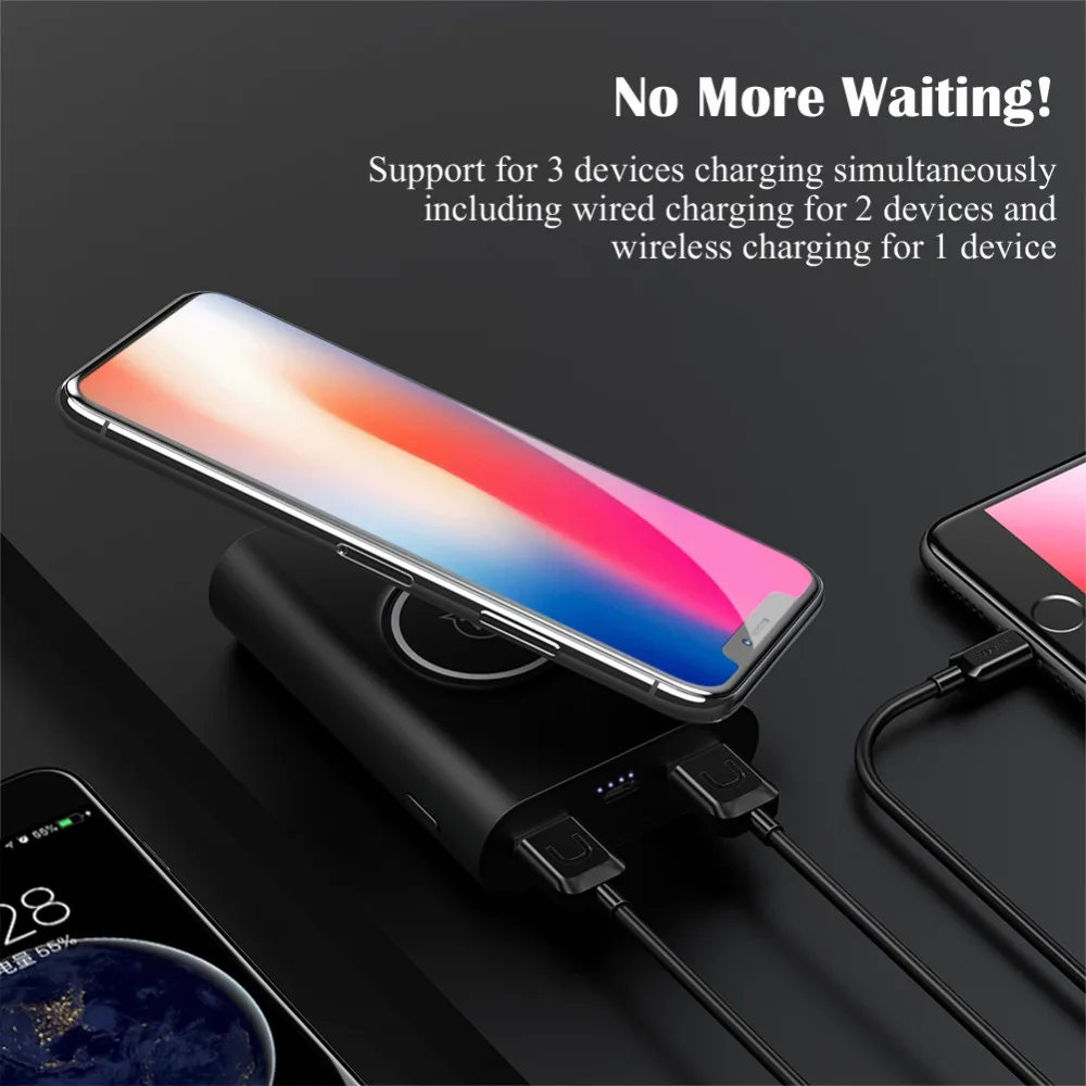 USAMS 8000mAh US-CD31 Wish Series Wireless Charger Power Bank Universal Mobile Phone Powerbank For iPhone X 8 Plus Samsung Etc. USAMS 8000mAh US-CD31 Wish Series Wireless Charger Power Bank Universal Mobile Phone Powerbank For iPhone X 8 Plus Samsung Etc.