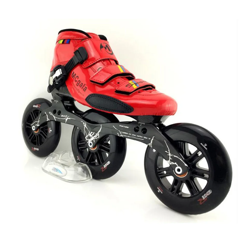 JAPY الألياف الزجاجية الأحذية المهنية سرعة حذاء تزلج بعجلات النساء الرجال 3*125 مللي متر عجلات المنافسة الأسطوانة أحذية التزلج سباق Patines