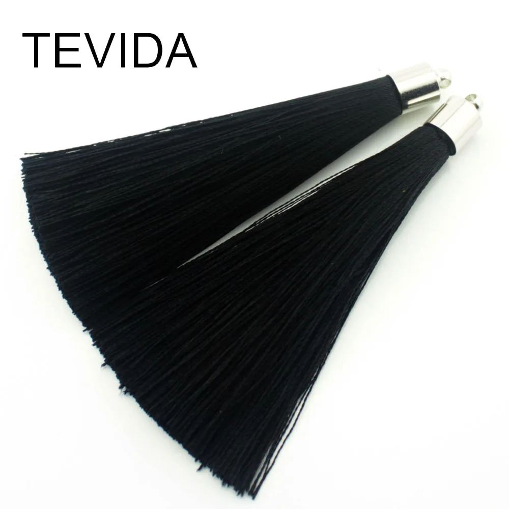 

10 pcs Silk Tassel Charms DIY For Necklace Earring Findings Tassels With Silver Top Earring Jewelry Accessories