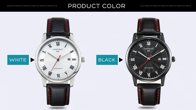 Топ бренд класса люкс CHRONOS мужские часы кварцевые часы мужские часы Дата водонепроницаемые наручные часы мужские s Relogio Masculino Orologio