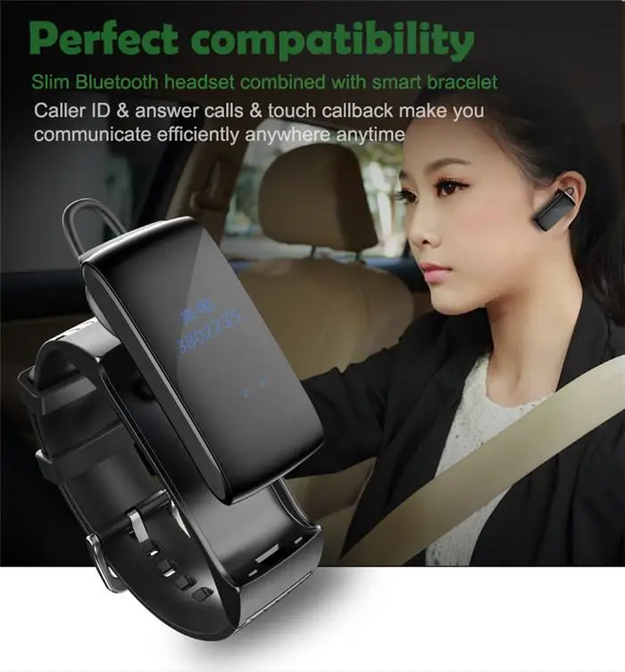 Новый DF22 Деловых и Спортивных Смарт Bluetooth Браслет wirstband HiFi Звук Гарнитуры